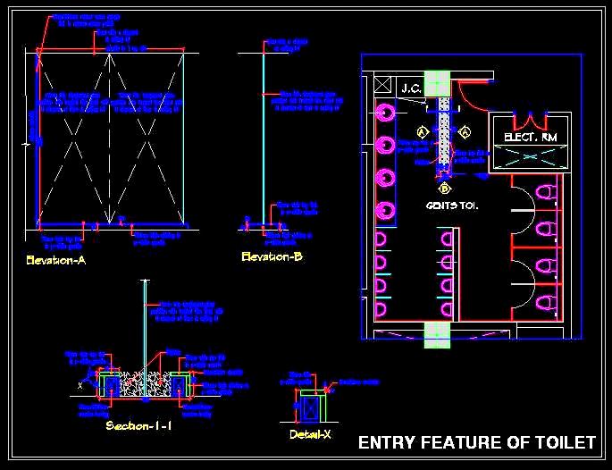 Glass Partition Design DWG with Stone Ledge & Pebbles